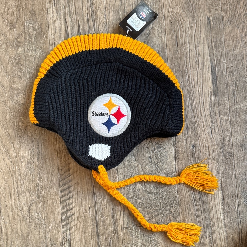 Steelers Kids Knit Hat - Black and Yellow - One Size